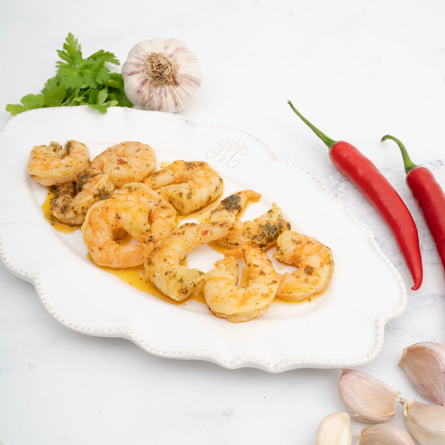 Vannameiräkor Persilja, Vitlök & Chili-marinerade