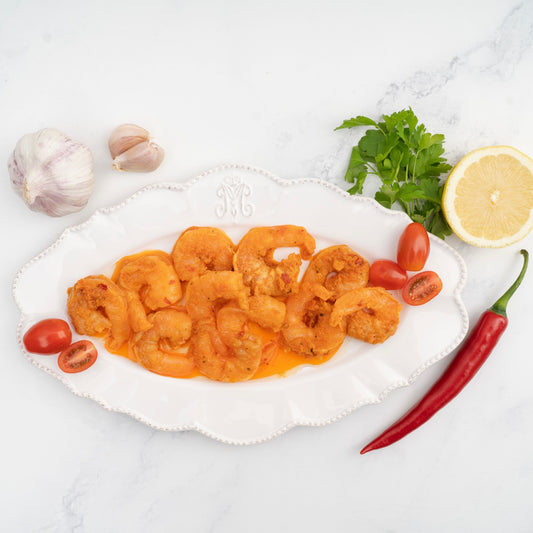 Vannameiräkor, Pomodori tomat, Vitlök & Chili-marinerade